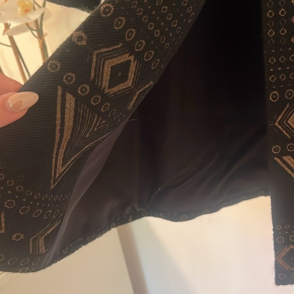 Vintage Max Mara Black Jacquard Wool Coat - Picture 13 of 16